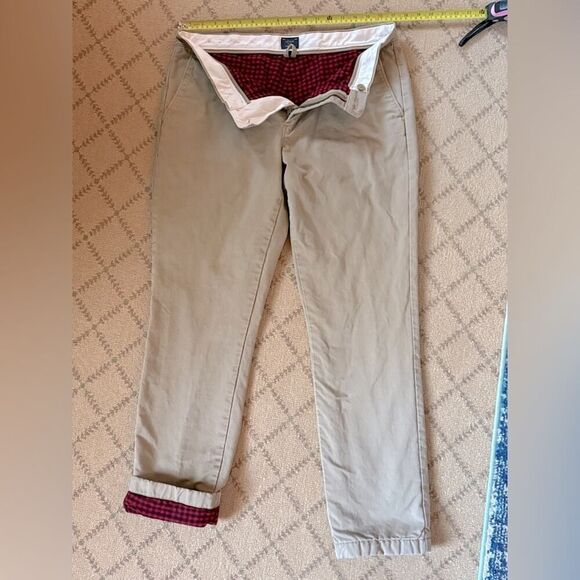 J. Crew 770 Khaki Chino pant w flannel lining 34 x 32 - Picture 3 of 11